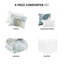 Édredon double bleu avec 6 pièces et coussin décoratif - literie à imprimé tropical pour une maison côtière confortable-120469794