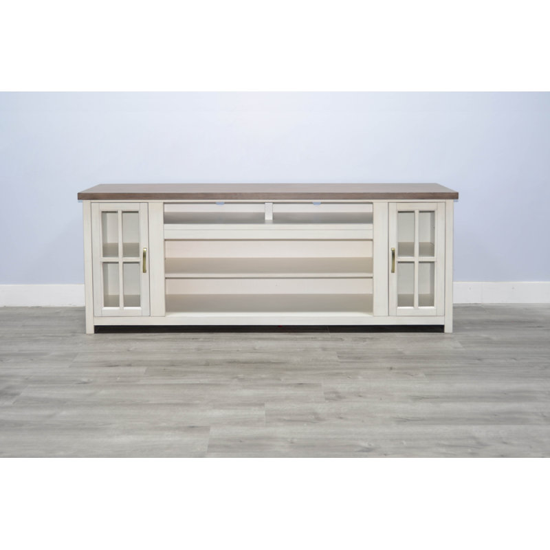 Console multimédia 76 po, Blanc / brun