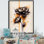 «Orange Dahlia Flower on Abstract Fusion II», reproduction sur toile