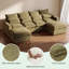 Canapé d'angle modulaire, canapé nuage surdimensionné en forme de U avec double méridienne, mobilier de salon 4 places en chenille rembourrée avec coussins moelleux, vert-131374094-136329412