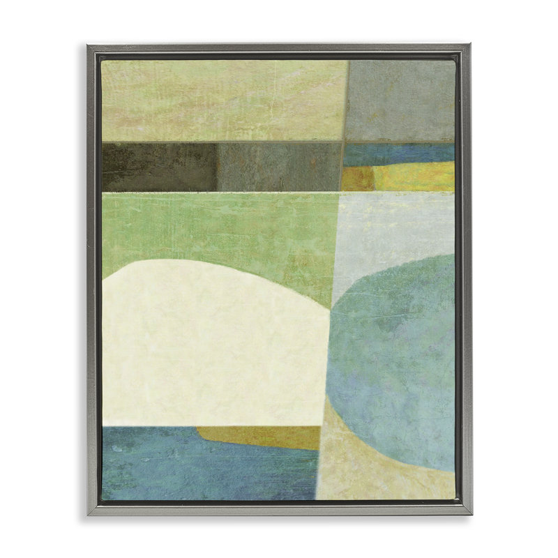 «Subtle Shapes Collage» par Suzanne Nicoll, Cadre flottant gris lustré, H 31 po x l 25 po x P 1,7 po
