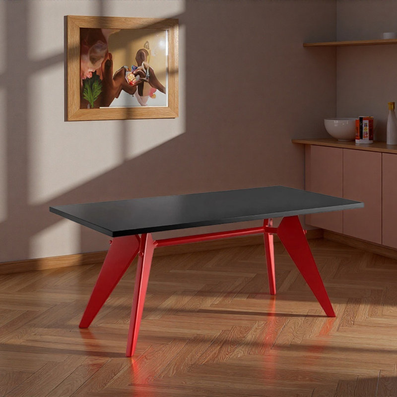 Bureau d'écriture noir et rouge Creative Design, H 29,52 po x l 78,74 po x P 35,43 po