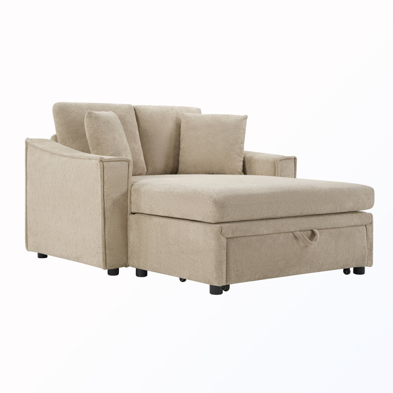 Chaise longue avec coussins et rangement caché, Brown