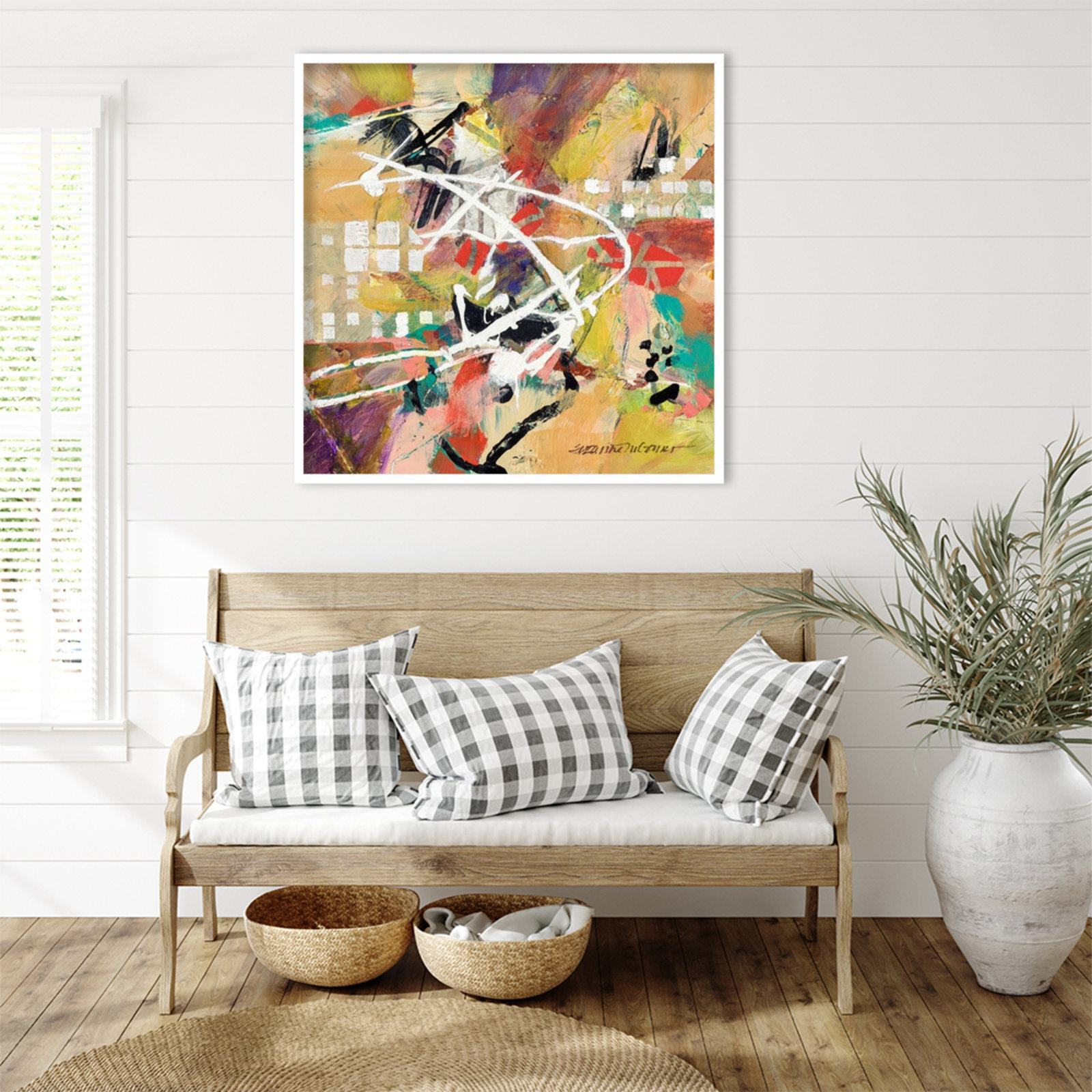 Boogie by Sutter Wood Framed Wall Art Print, 33" H x 33" W, White