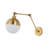 Zina 1-Light Modern Industrial Adjustable Swing Arm Metal Frosted Glass Globe LED Sconce-1010655486