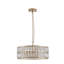 Lustre tambour moderne en cristal, luminaire suspendu 6 lumières avec cadre en métal pour le salon, la salle à manger et la chambre à coucher -722958153