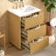 Meuble-lavabo de luxe moderne 24 po avec lavabo en céramique, armoire de salle de bain avec tablette ouverte et rangement fermé
