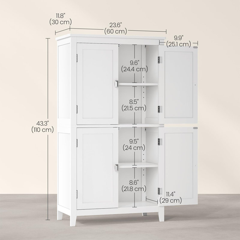 Jayapura Freestanding Linen Cabinet, White