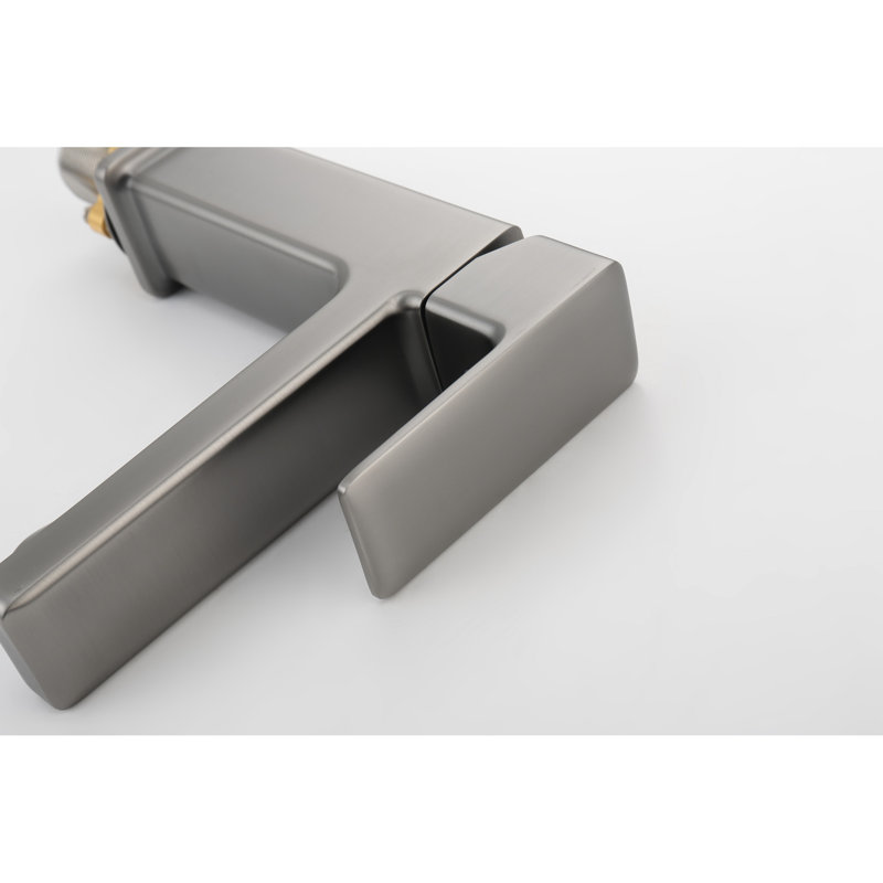 Gray Tap For Bathroom Sink, 1.5/Gpm Flow, Zinc, Deck Mounted Corrosion Handle Lever Rust, Zinc