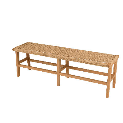 3-Seater Garden Bench Teak Seat Synthetic