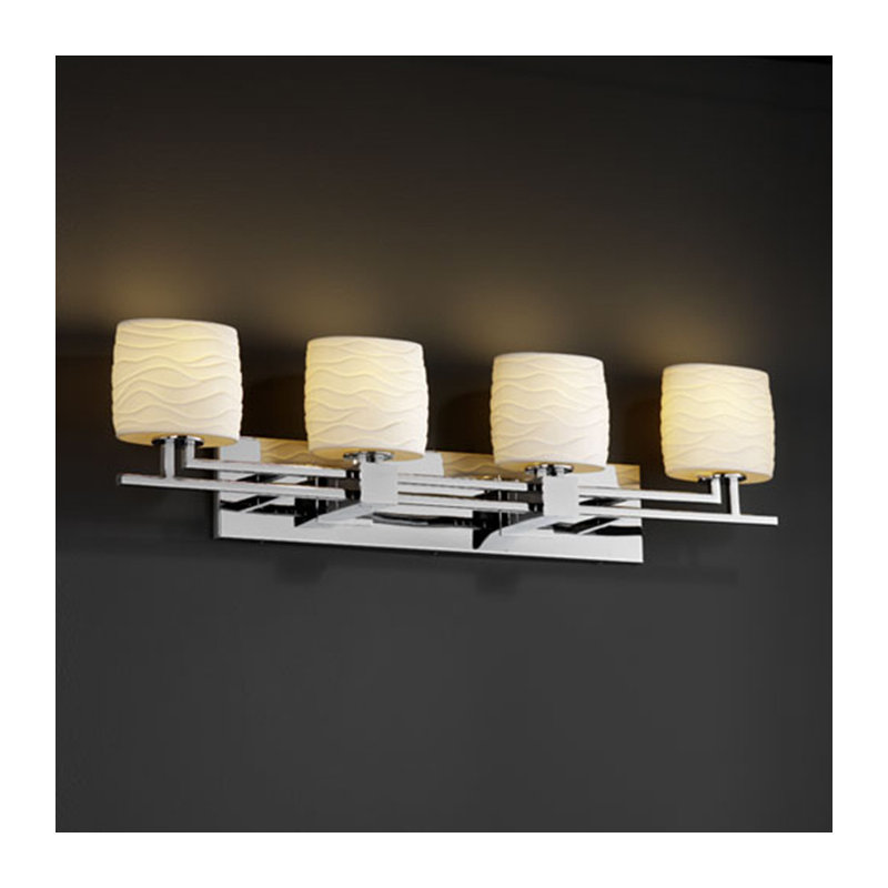 Limoges™ 4 - Light Vanity Light, Brushed Nickel, Waves, Oval