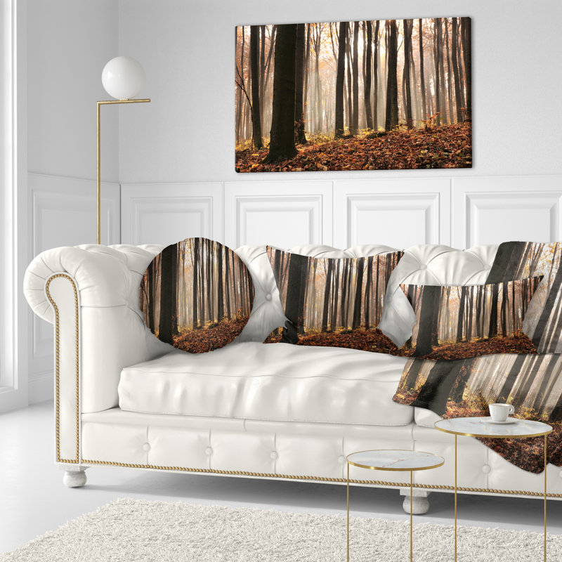 Coussin décoratif à imprimé forêt foncé foncé