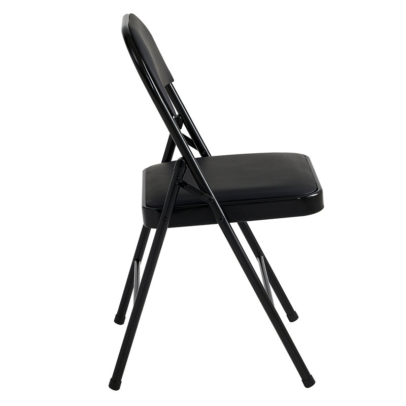 Crume Folding Chair (set of 4), Black