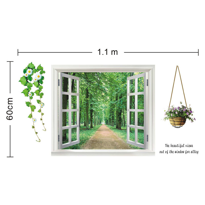 3D Green View Floral Wall Sticker