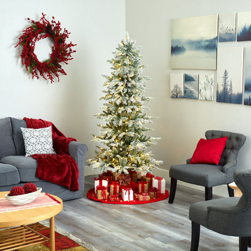 Lighted Artificial Christmas Tree, 6.5' H