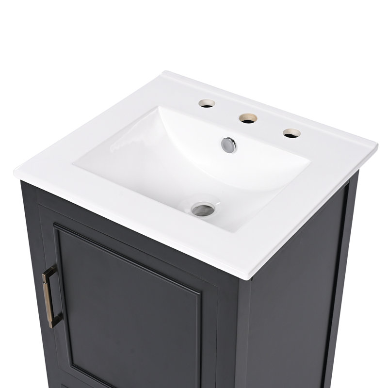 20" Bathroom Vanity with Sink, Black