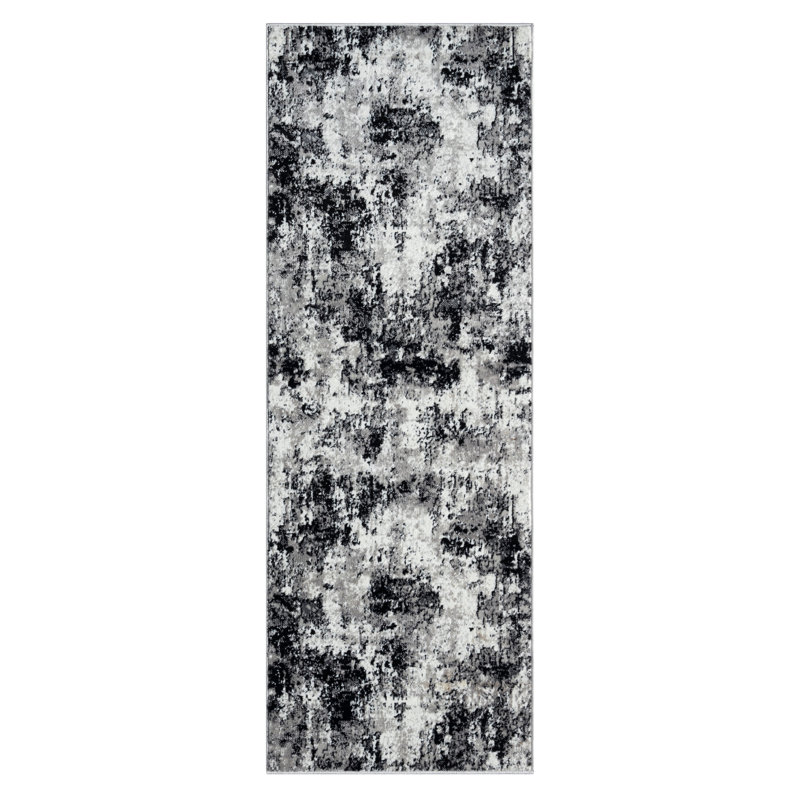 Tapis à motif abstrait, Tapis de couloir 2 pi 8 po x 7 pi 10 po