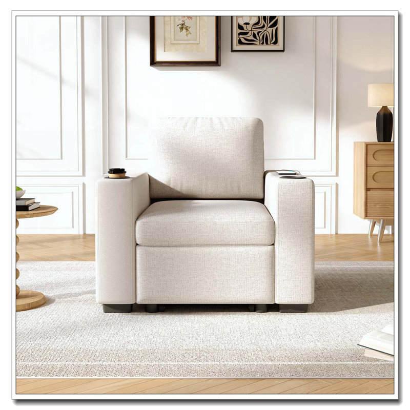 Canapé-lit simple 35,4 po, Beige