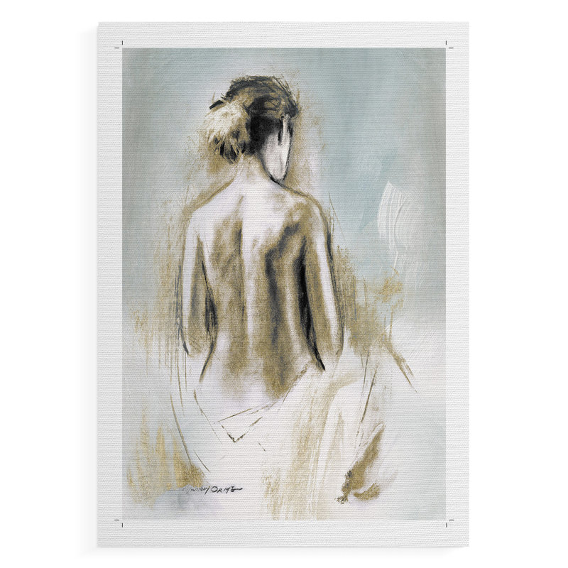 Figurine en lumière dorée I - Impression sur toile seulement - NON-CADRE, H 36 po x l 24 po