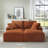 Compressible Double Chaise Lounge With Cupholders - No Assembly Required, Fluffy Modern Sleeper Loveseat For Indoor Living Room Bedroom Reading-502152173