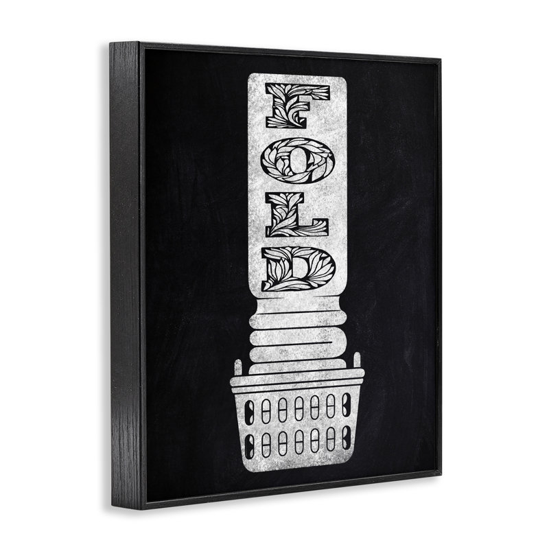 «Laundry Fold Ornate Letters», giclée encadrée, design par Marcus Prime, Giclée encadrée noir minuit, H 30 po x l 24 po