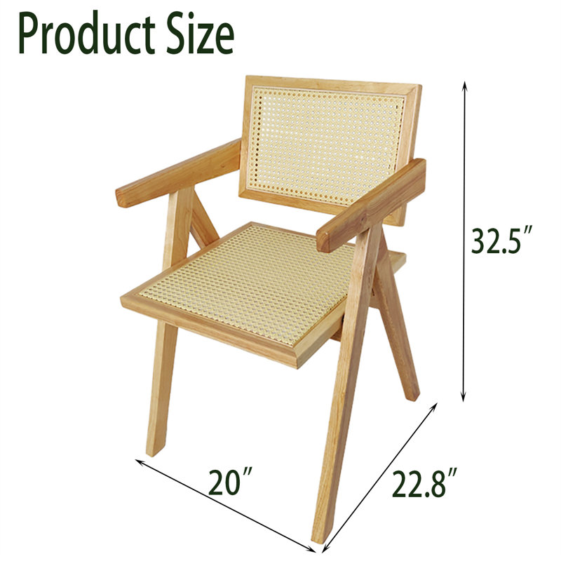 Alvonia Rattan Arm Chair Dining Chair, Brown