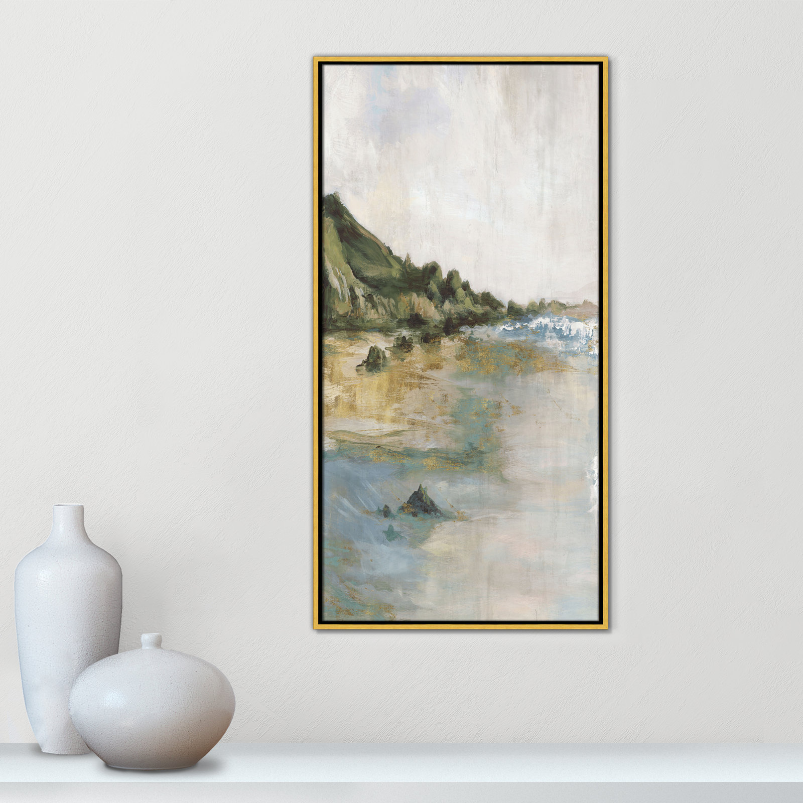 Cordoba "Tide's Edge" Print, 41.5" H x 21.5" W, Gold