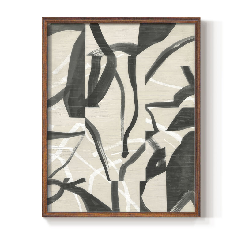 "Ink Maze I", H 11 po x l 9 po, Noyer