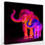 «Neon Elephant Mom», reproduction d'impression sur toile encadrée-23653322-20086920