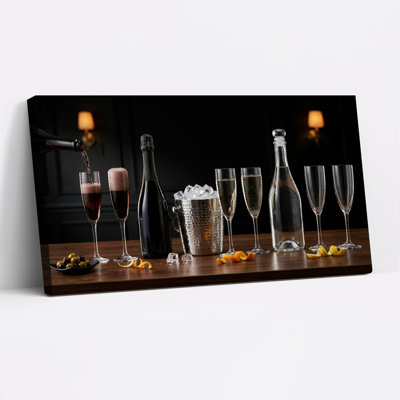Ensemble de 1 tableau sur toile pour bar à vin
