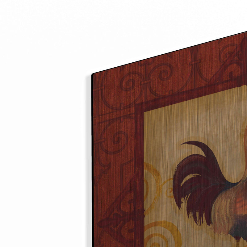 Luxe Metal Art 'Rooster 1' By Viv Eisner, Metal Wa " Rooster 1 " by Viv Eisner Painting Print, 24" H x 24" W x 0.13" D