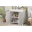 Meuble-lavabo de 36 po blanc antique avec lavabo en céramique, espace de rangement spacieux, attrait rustique et sensation de bon fonctionnement avec des compartiments spacieux, style rétro, processus d'assemblage simple