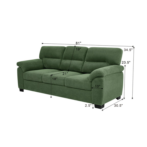 Red Barrel Studio 3-Seater Sofa, Modern Living Room Furniture, Textured ...