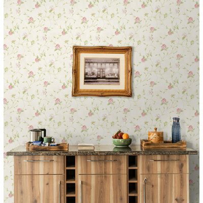Seabrook Designs Parterre Floral Trail Unpasted Wallpaper