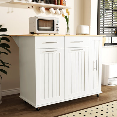 Kitchen Island With Drop Leaf(No Include Stool)