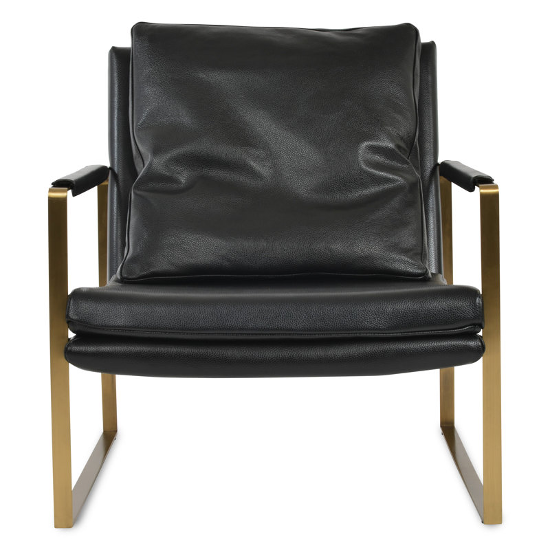 Méridienne en cuir véritable Zara, Noir