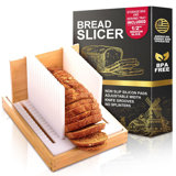 Bread Slicer For Homemade Bread – Manual Bread Cutter & Sourdough Bread Slicer With Crumb Tray – Adjustable Bread Slicing Guide For Loaves, Bagels, Buns – Durable 12"X8"X6.5"