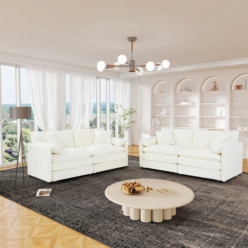 Ensemble de canapé 2 pièces pour salon, chambre à coucher, bureau, Beige