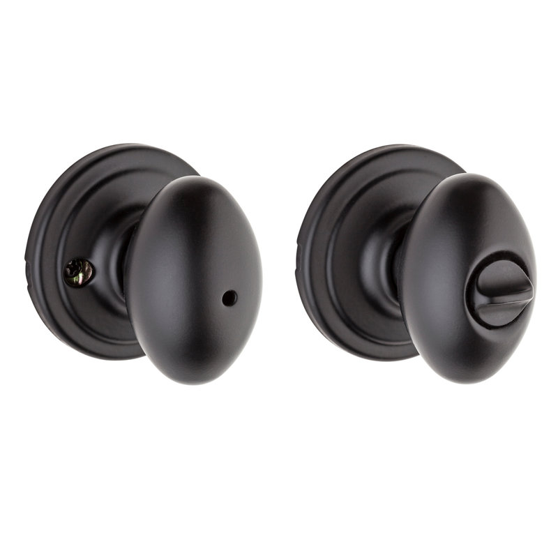 Laurel Bed/Bath Knob, Matte Black