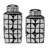 Geometric Ceramic Table Jar with Lid for Home Decor - Decorative Patterned Tall Jar for Shelf Styling, Console Display, and Tabletop Accent-86741829-86741827