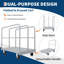 Chariot à panneaux en acier robuste 2 en 1, plateforme de 36 po x 24 po, capacité de 2 200 lb, panneau convertible et camion à plateau avec roulettes verrouillables