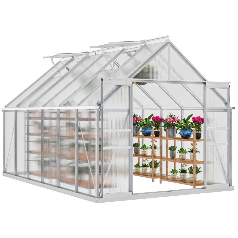 Serre en polycarbonate Balconera, 145", Argent argent