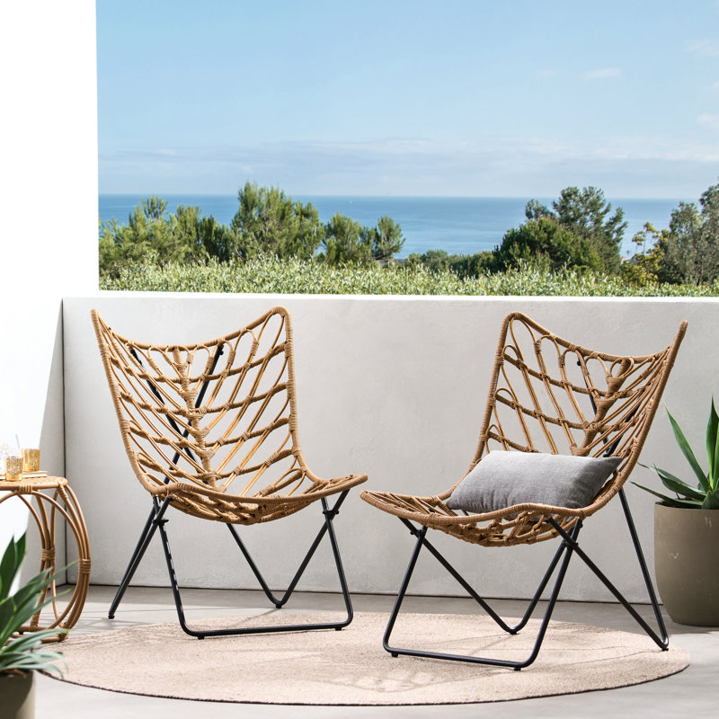 2 chaises d'extérieur - Style brun moderne