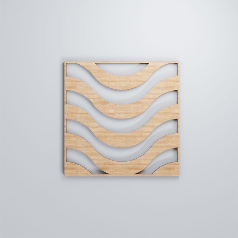 Panneaux muraux décoratifs en bois Parker, Aulne, H 11,375 po x l 11,375 po x P 0,375 po