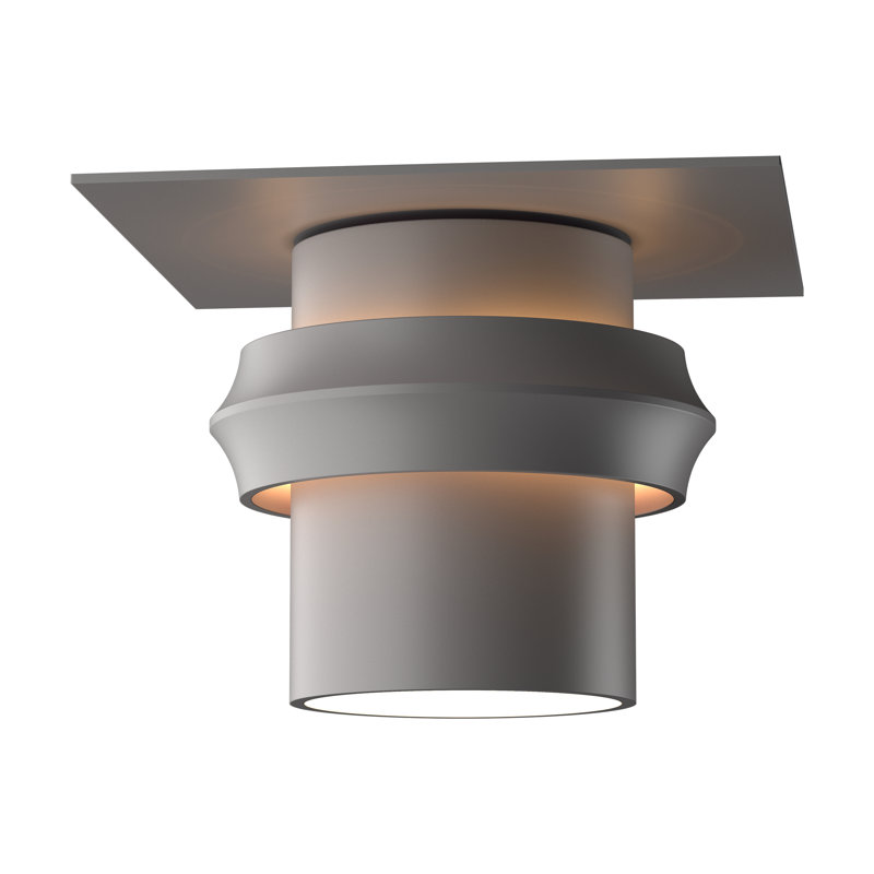 Plafonnier semi-encastré d'extérieur à 1 ampoule Twilight, Acier bruni côtier, H 4,9 po x l 6 po x P 6 po