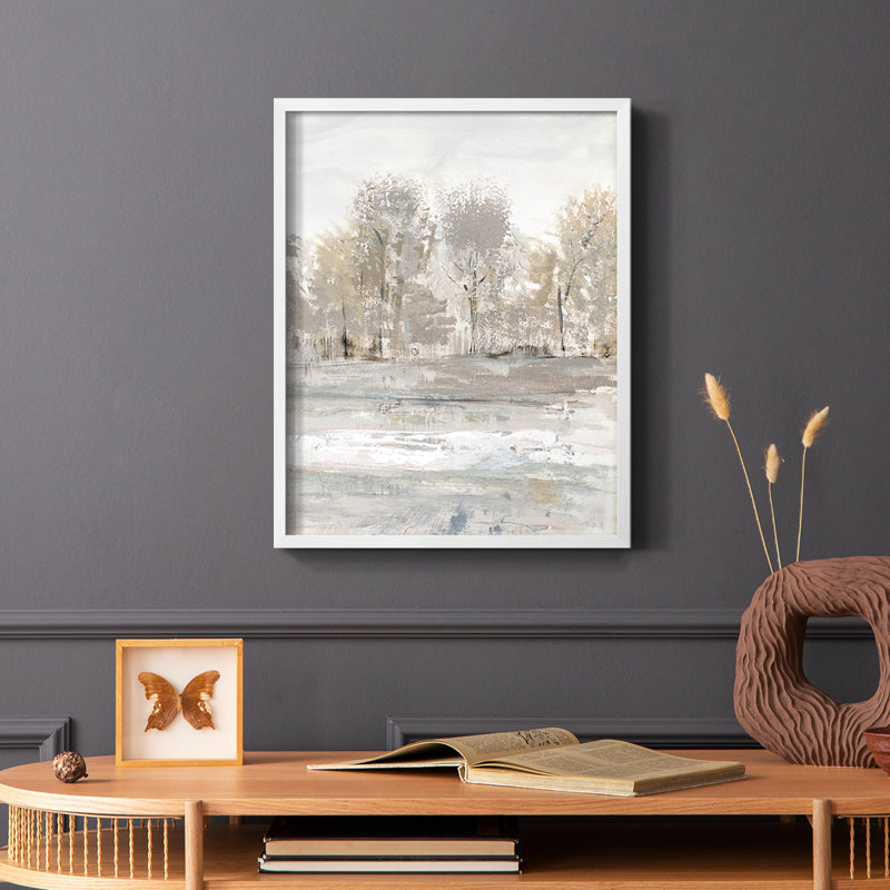 «Meadow's Edge I», reproduction encadrée - bois massif, Cadre simple blanc, H 28 po x l 22 po