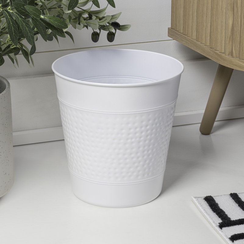 Poubelle 2 gallons Riley Modern Classic, Blanc mat