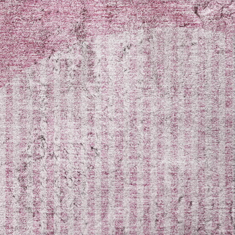 Tapis à poil long de qualité supérieure lavable à la machine ADS711, Rosé, 8 pi x 10 pi