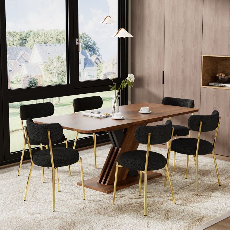 Ensemble de table de salle à manger 70,87 po Multifonctionnel, ensemble de salle à manger à piédestal extensible avec chaises