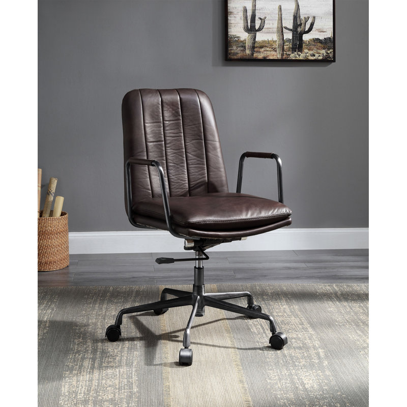 Eclarn Mars Top Leather Office Chair, Dark Brown